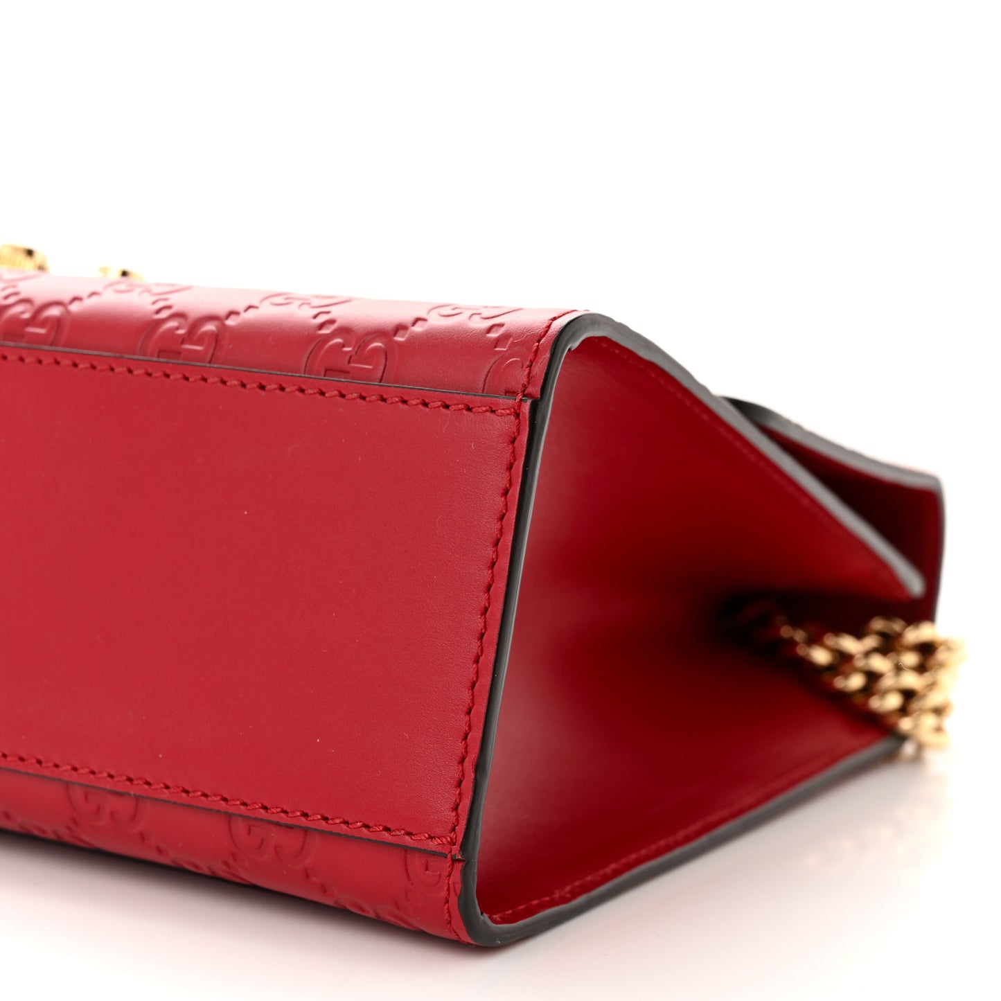 Guccissima Medium Padlock Shoulder Bag Hibiscus Red
