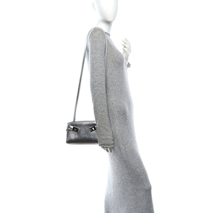 Salvatore Ferragamo Metallic Lambskin Mini Hug Crossbody Bag Argento 2 of 11