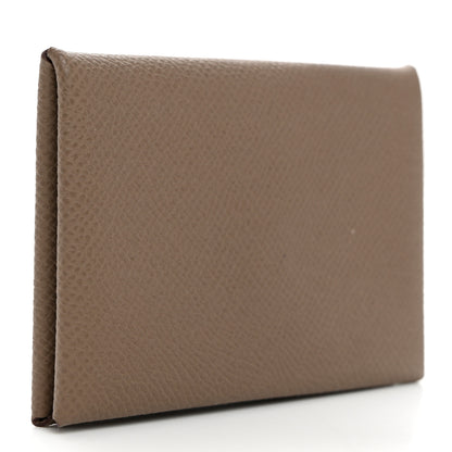 Hermes Epsom Calvi Card Case Etoupe 3 of 7