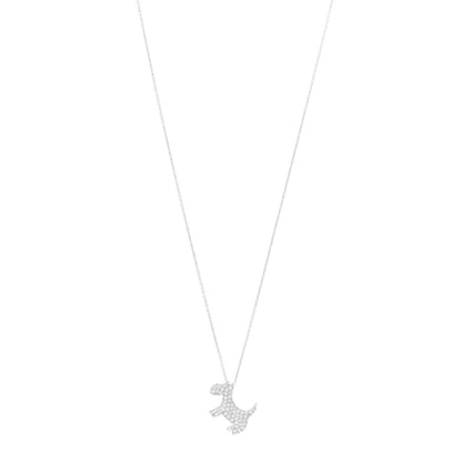 Roberto Coin 18K White Gold Diamond Scottie Dog Pendant Necklace 1 of 5