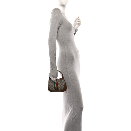 Gucci GG Supreme Monogram Azalea Calfskin Web Mini Jackie 1961 Hobo Beige Ebony Brown Sugar 2 of 10