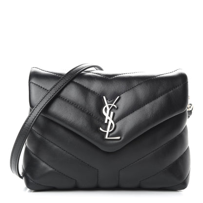 Saint Laurent Calfskin Y Quilted Monogram Toy Loulou Crossbody Bag Black 1 of 9