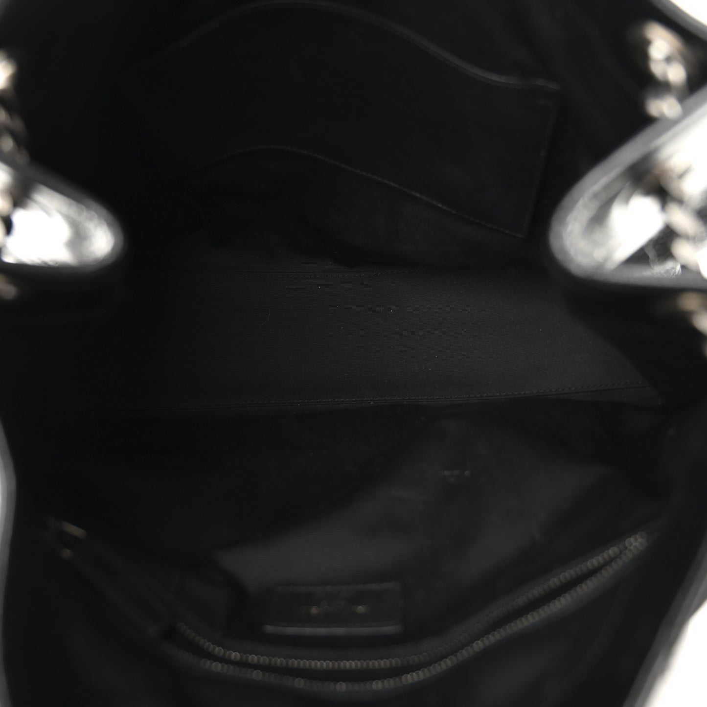 Crinkled Calfskin Matelasse Monogram Large Niki Shopper Tote Black