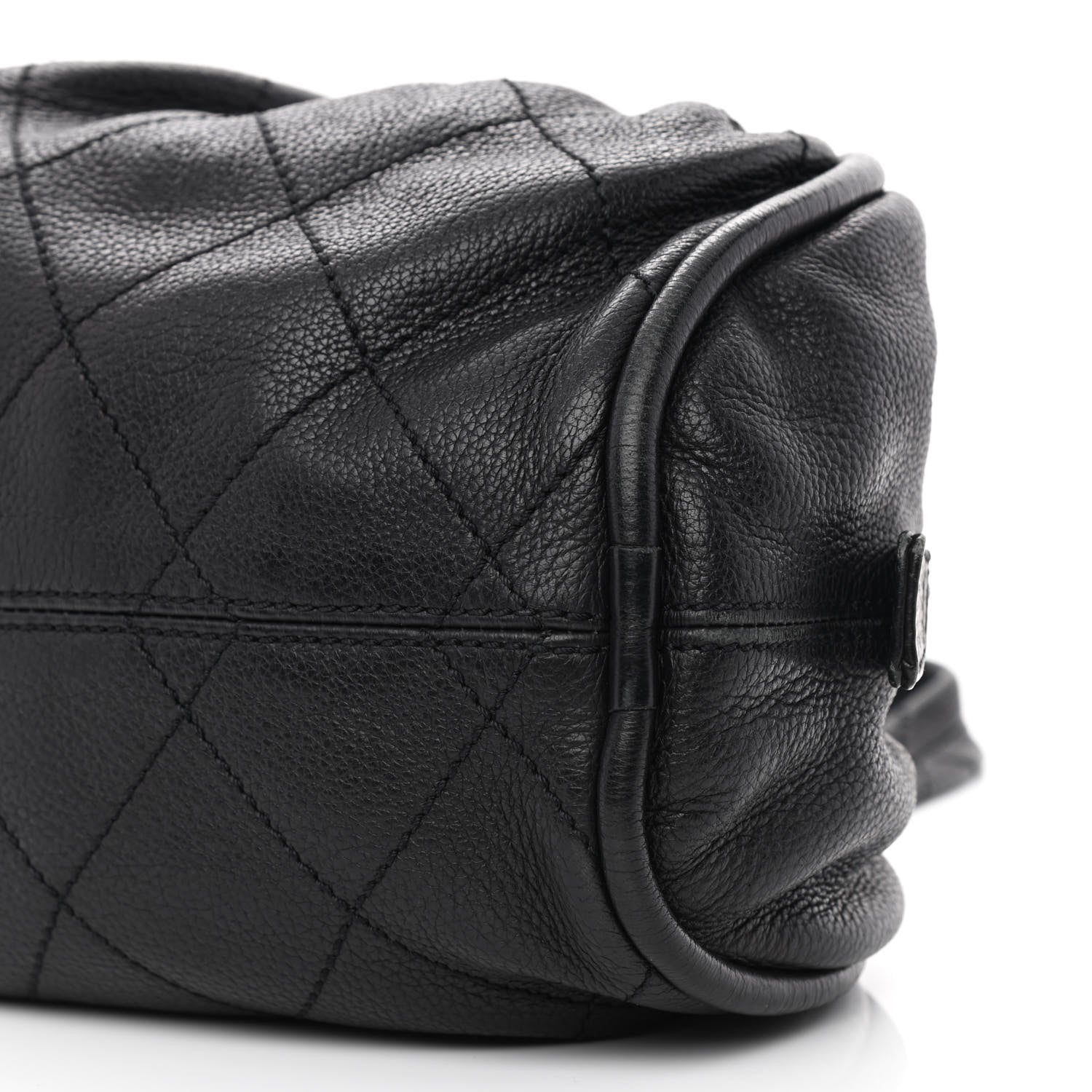 Chanel Deerskin Stitched Bowler Black 9 of 10