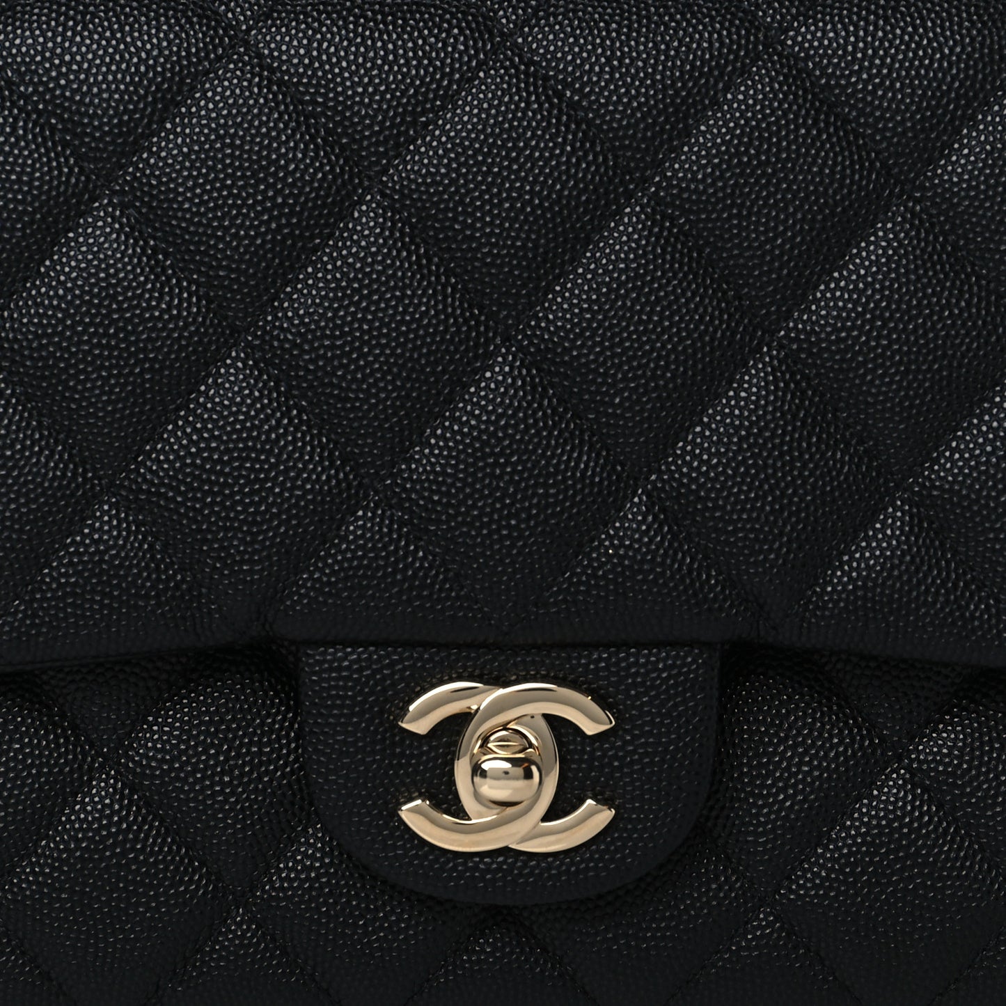 Caviar Quilted Flap Clutch Black