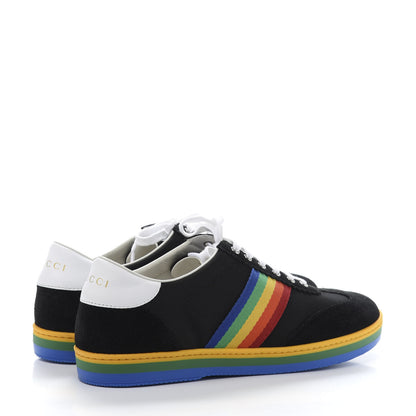 Gucci Suede Rainbow Womens G74 Sneakers 37 Black 5 of 10