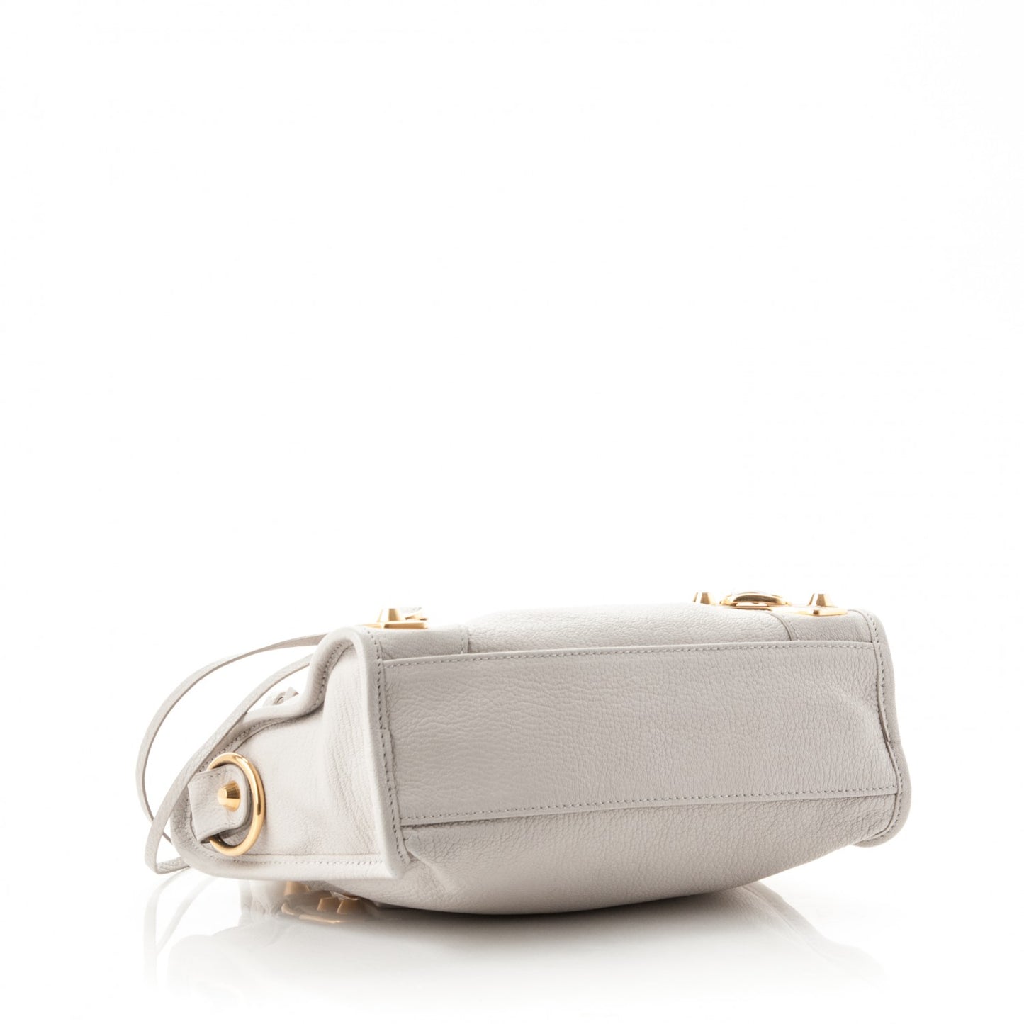 Chevre Gold Metallic Edge Hardware Mini City Gris Clair Gris Perle