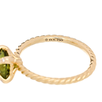 David Yurman 18K Yellow Gold Diamond Peridot 7mm Chatelaine Ring 54 7 5 of 5