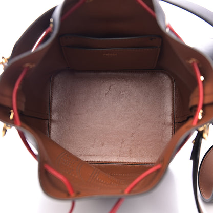 Fendi Vitello Grace F is Fendi Stamp Patch Perforated Small Mon Tresor Bucket Bag Black 6 of 11