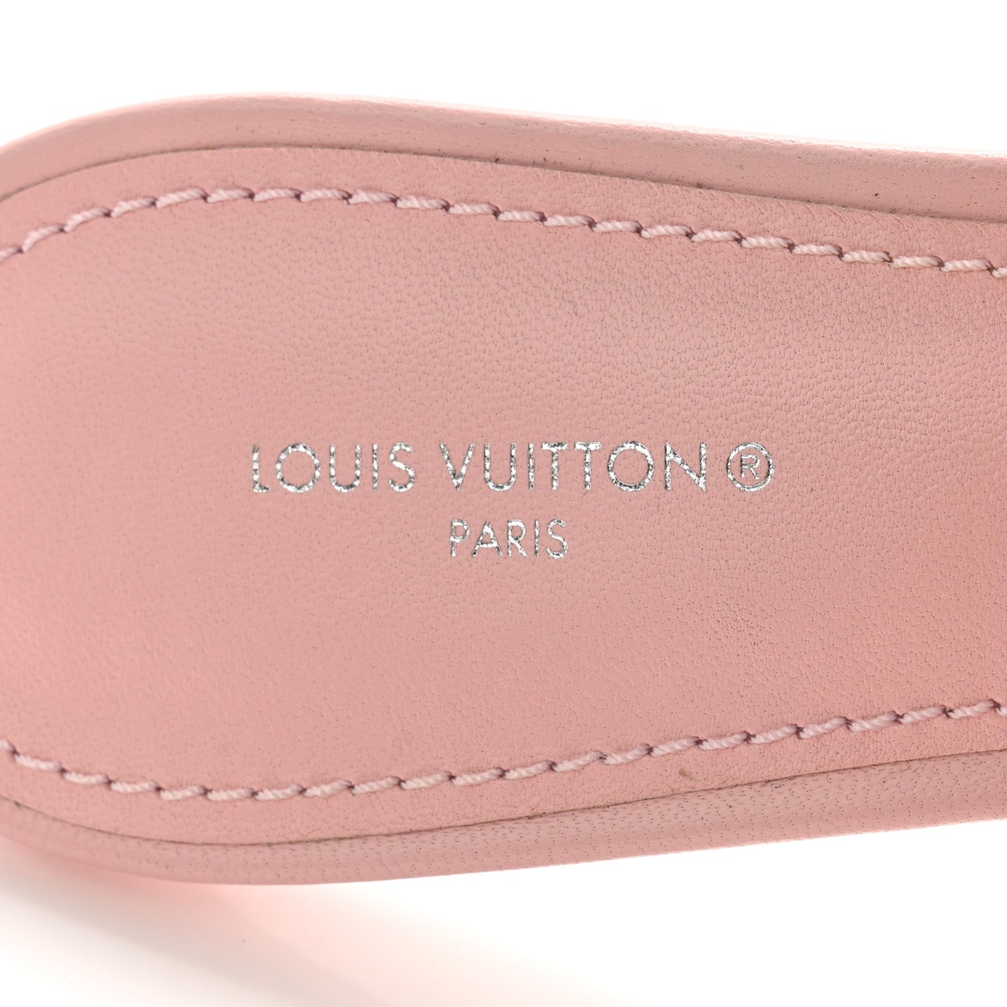 Lambskin Embossed Monogram Revival Mid Heel Mules 41 Rose Claire