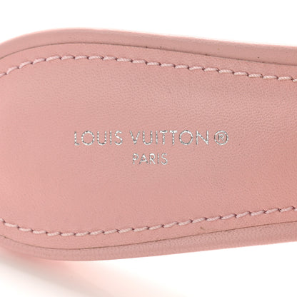 Louis Vuitton Lambskin Embossed Monogram Revival Mid Heel Mules 41 Rose Claire 6 of 8