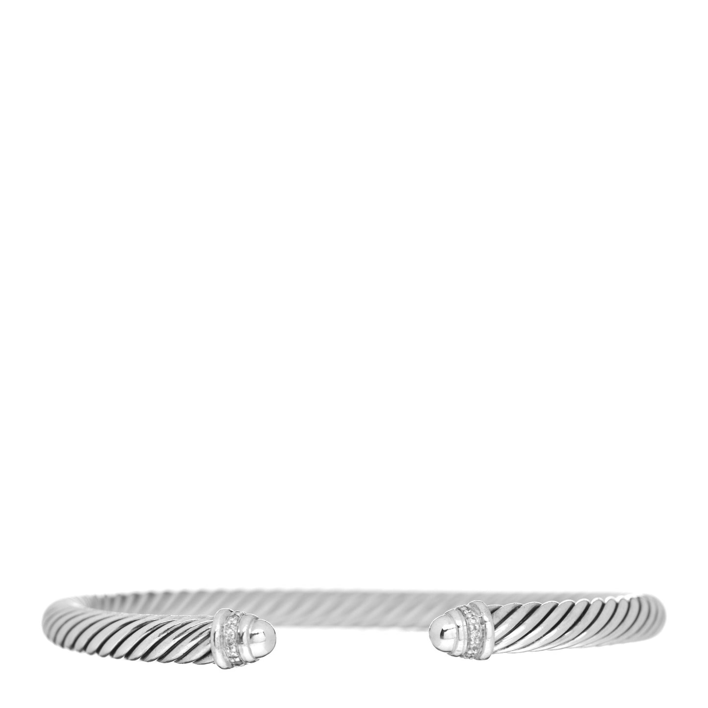 Sterling Silver Diamond 5mm Cable Classics Dome Bracelet