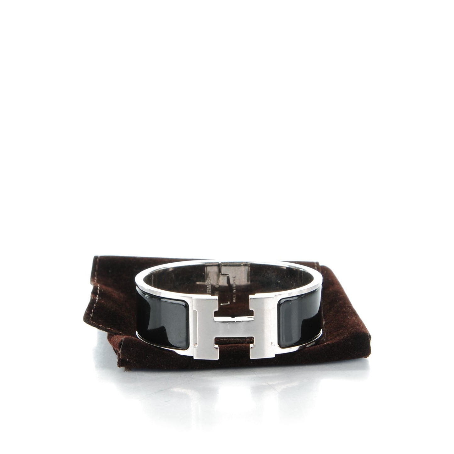 Enamel Wide Clic Clac H Bracelet GM Black
