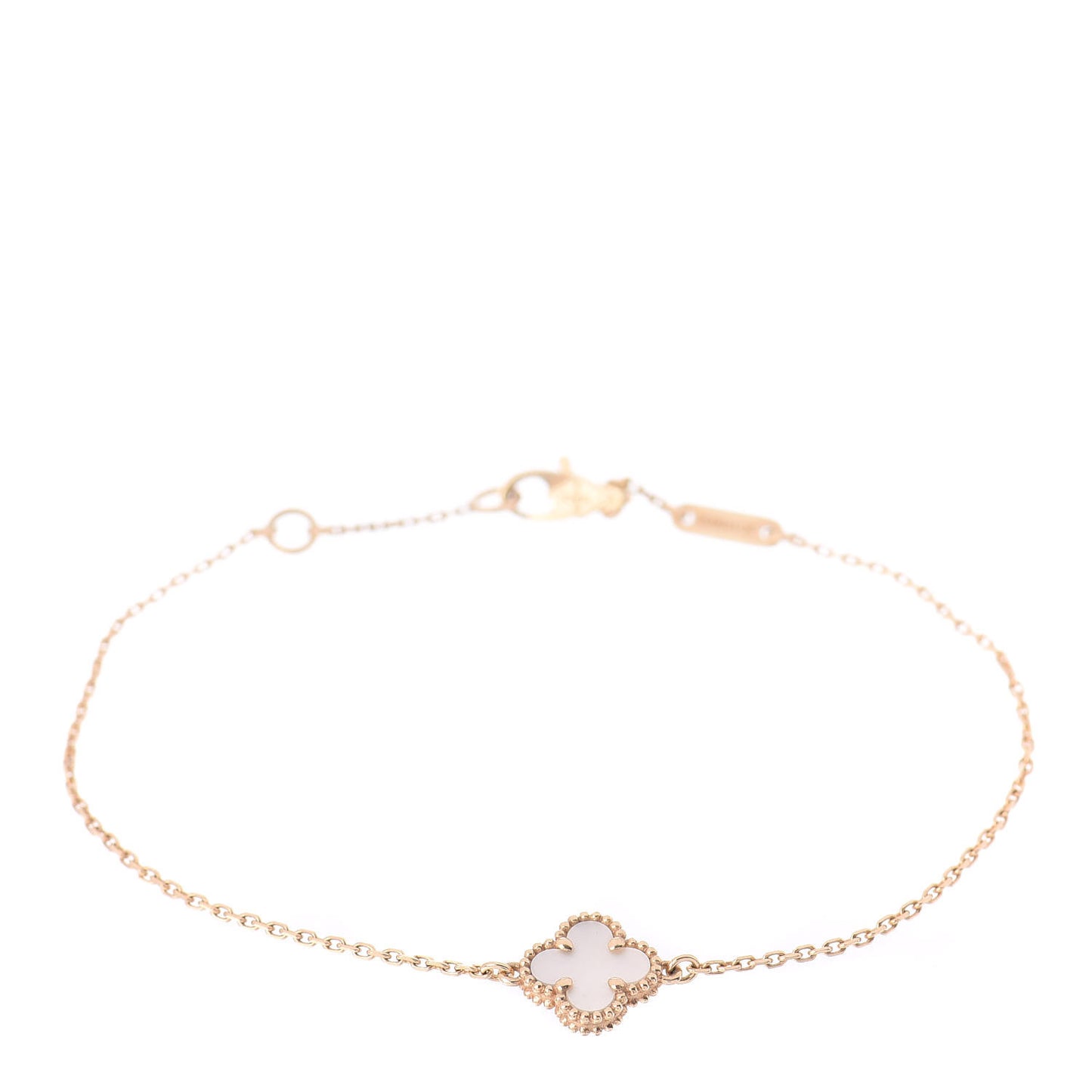 18K Yellow Gold Mother of Pearl Sweet Alhambra Bracelet