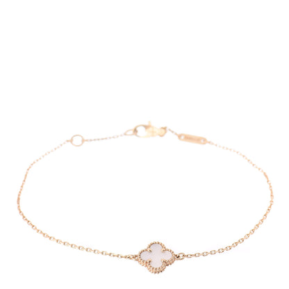 Van Cleef & Arpels 18K Yellow Gold Mother of Pearl Sweet Alhambra Bracelet 1 of 5