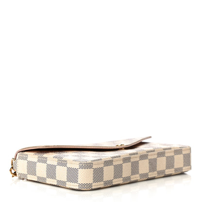 Louis Vuitton Damier Azur Pochette Felicie Chain Wallet Rose Ballerine 5 of 18
