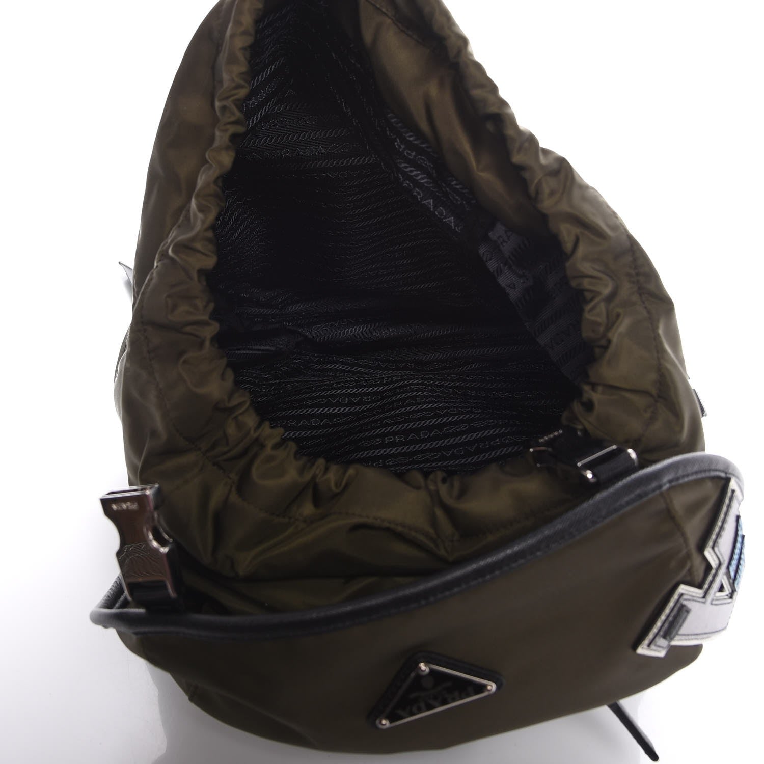 Prada Tessuto Nylon Letteri Double Buckle Backpack Mimetico 5 of 10