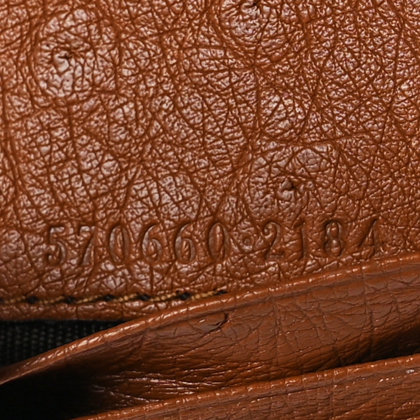 Ostrich Zumi Chain Card Case Wallet Brown