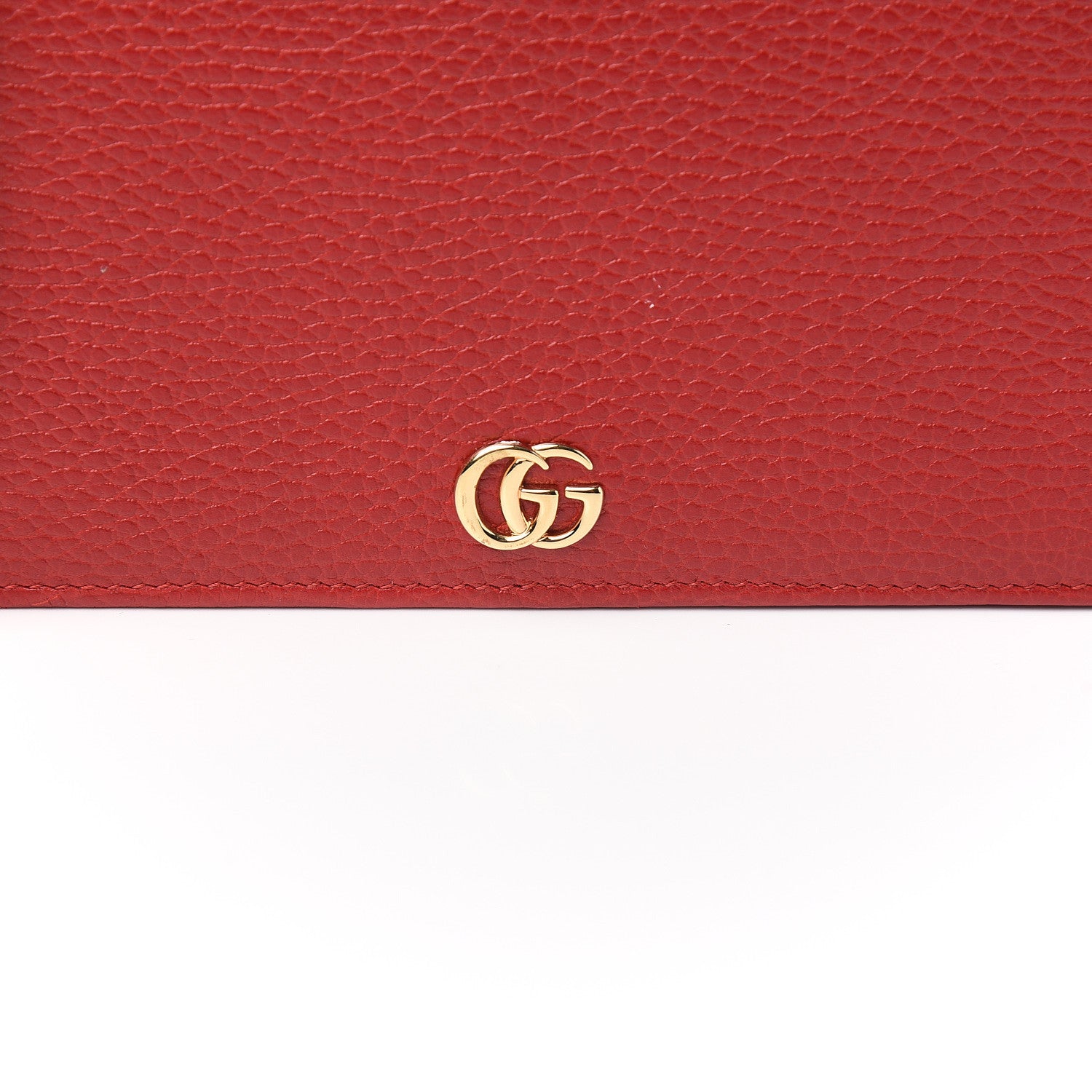 Gucci Dollar Calfskin Mini GG Marmont Chain Wallet Hibiscus Red 8 of 10