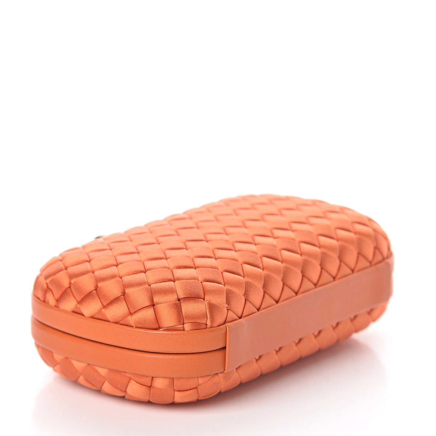 Satin Intreccio Knot Clutch Orange