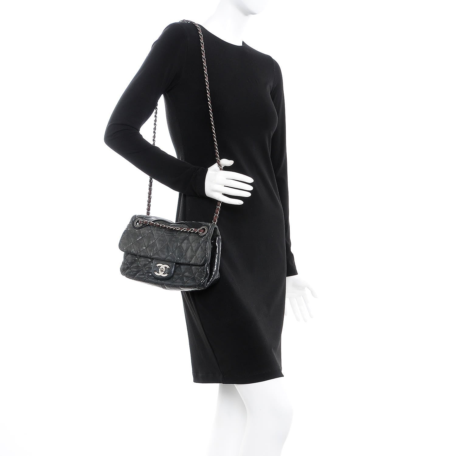 Chanel Iridescent Calfskin Medium In The Mix Flap Black 2 of 7