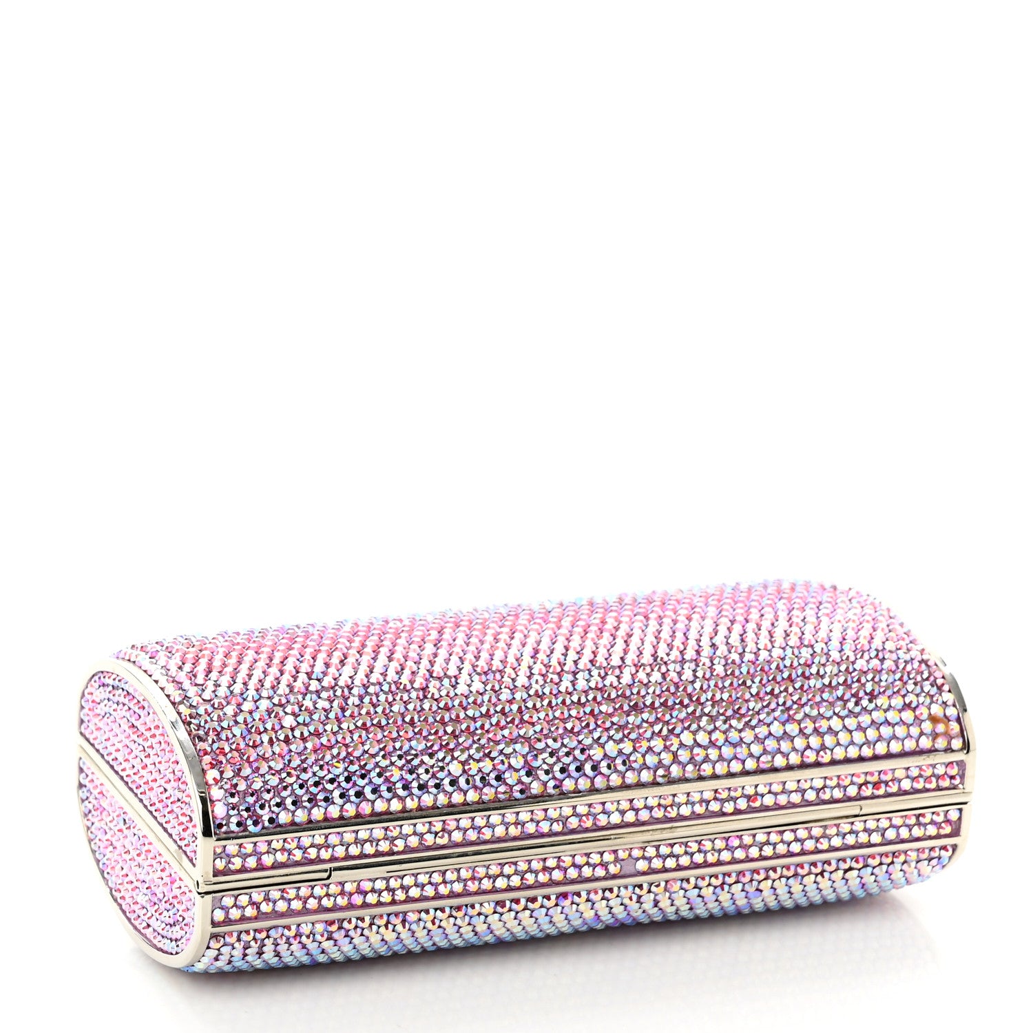Judith Leiber Swarovski Crystal Minaudiere Clutch Pink 4 of 10