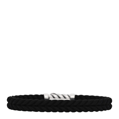 David Yurman Sterling Silver Rubber 9mm Chevron Bracelet Black 2 of 3
