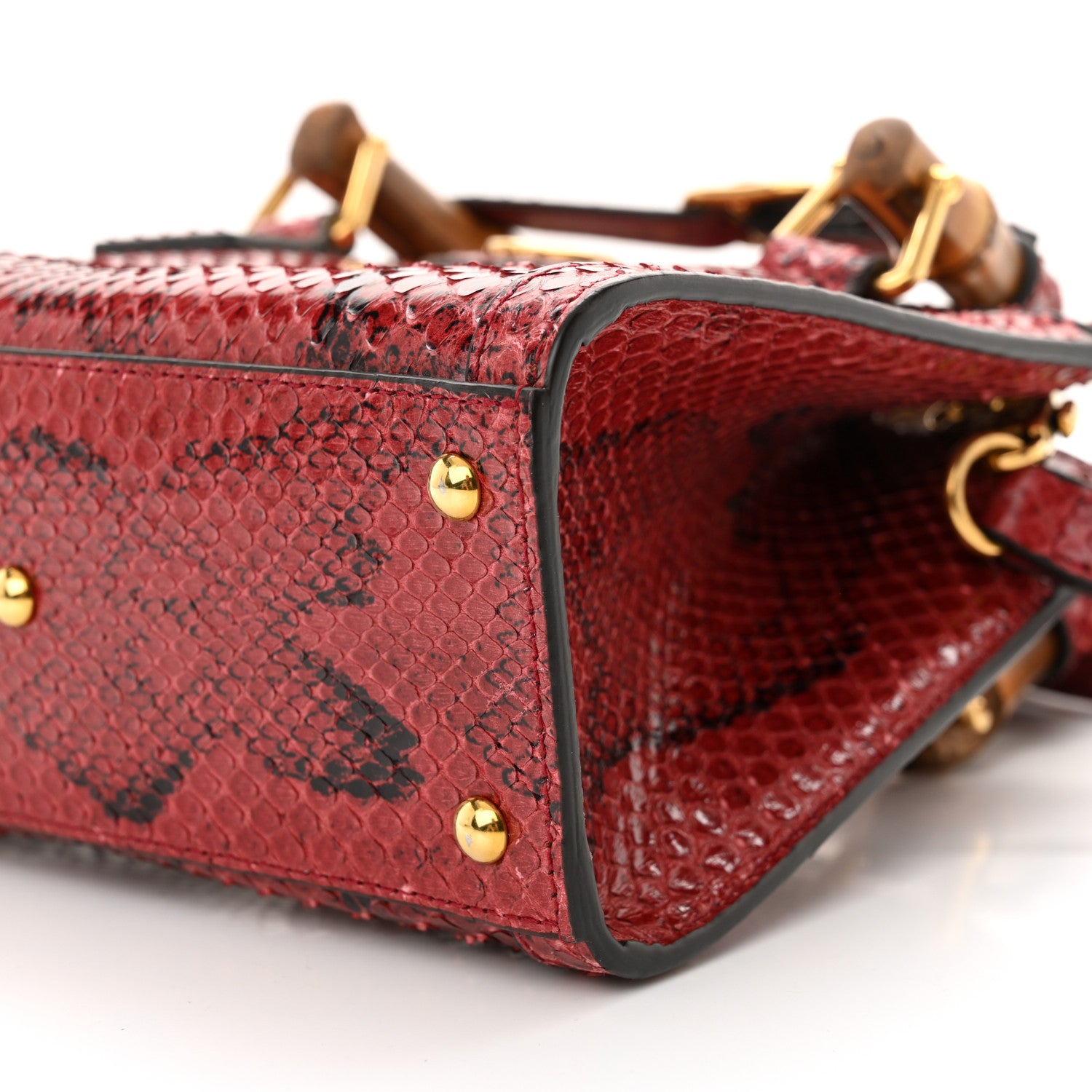 Gucci Snakeskin Mini Diana Tote Bag Red 10 of 12