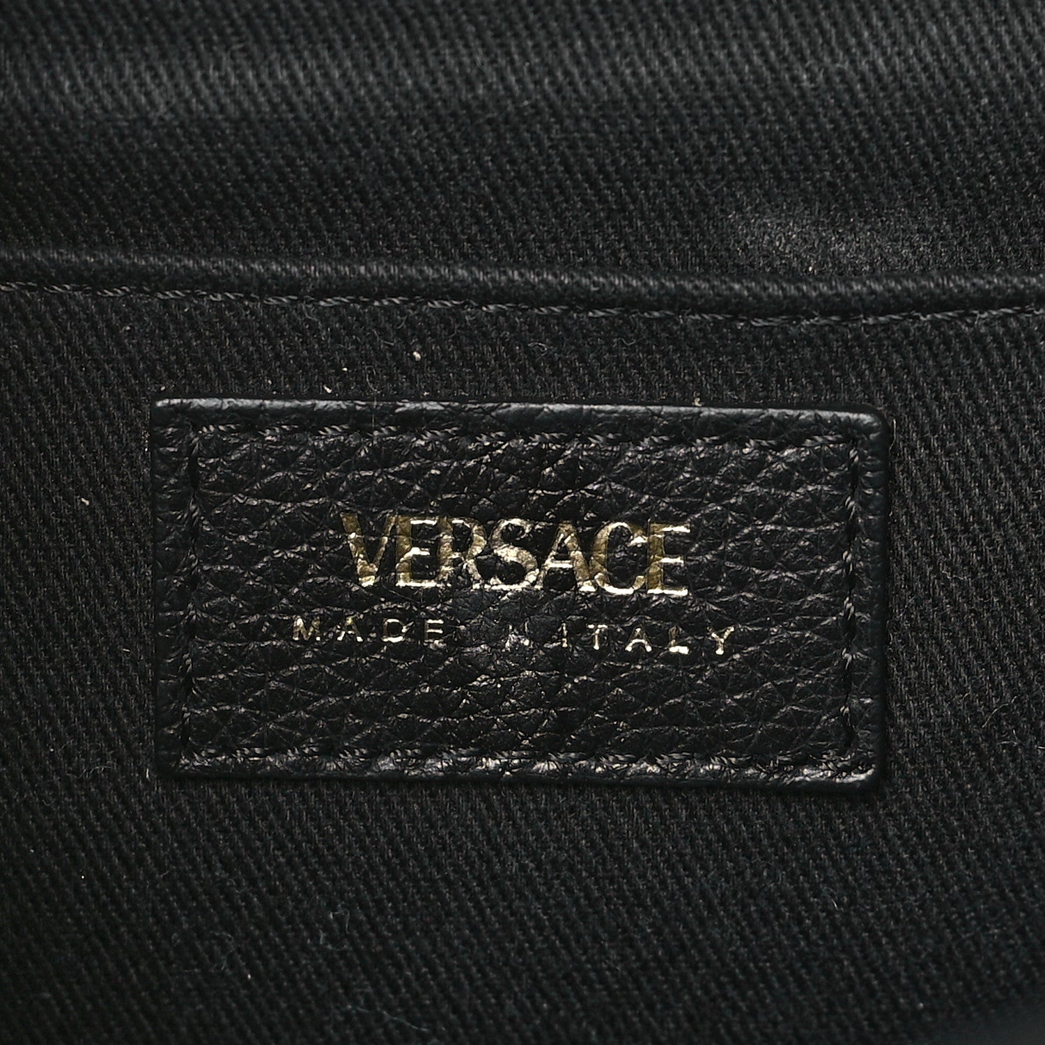 Versace Grainy Calfskin Virtus Chain Crossbody Black 6 of 8