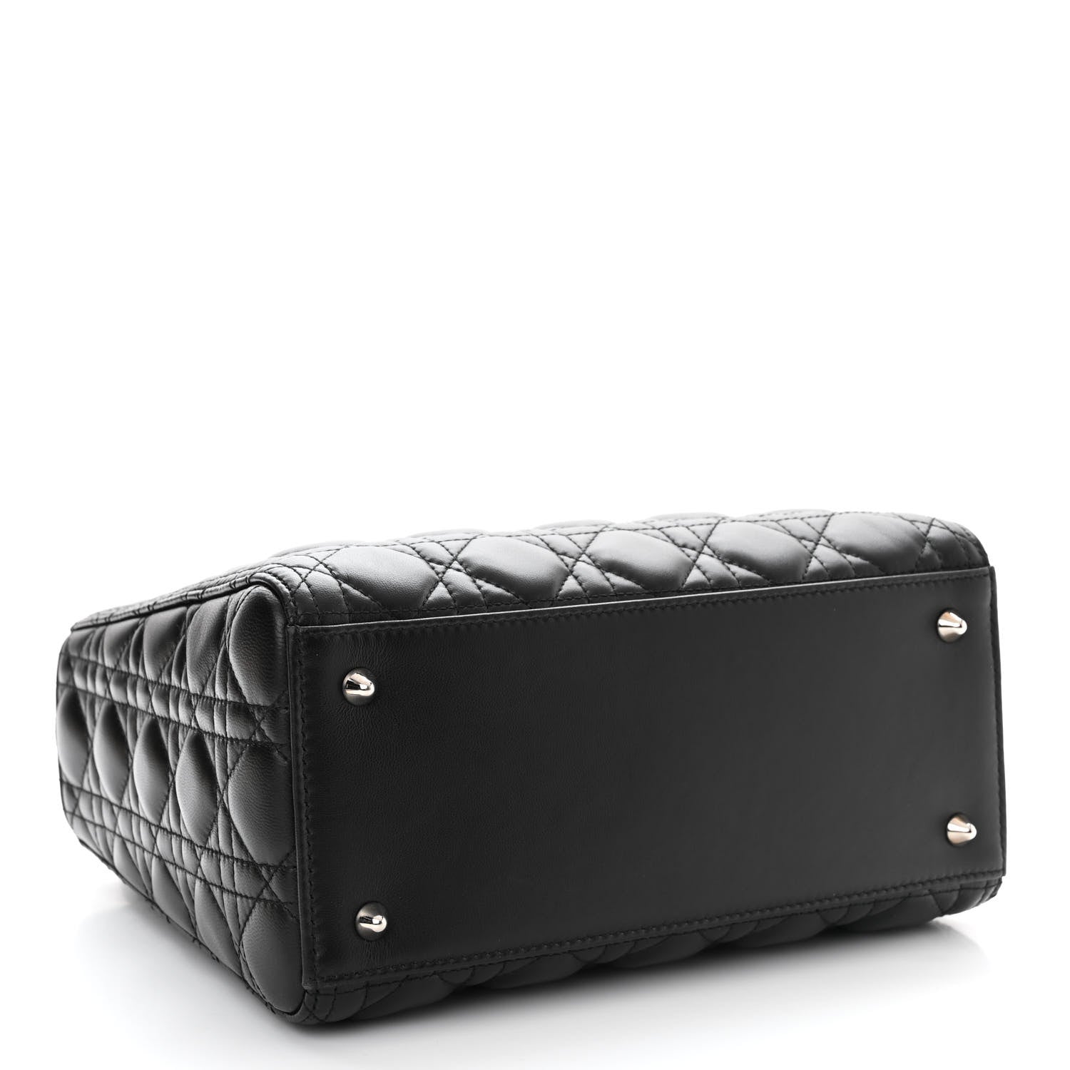 Christian Dior Lambskin Cannage Medium Lady Dior Black 4 of 12