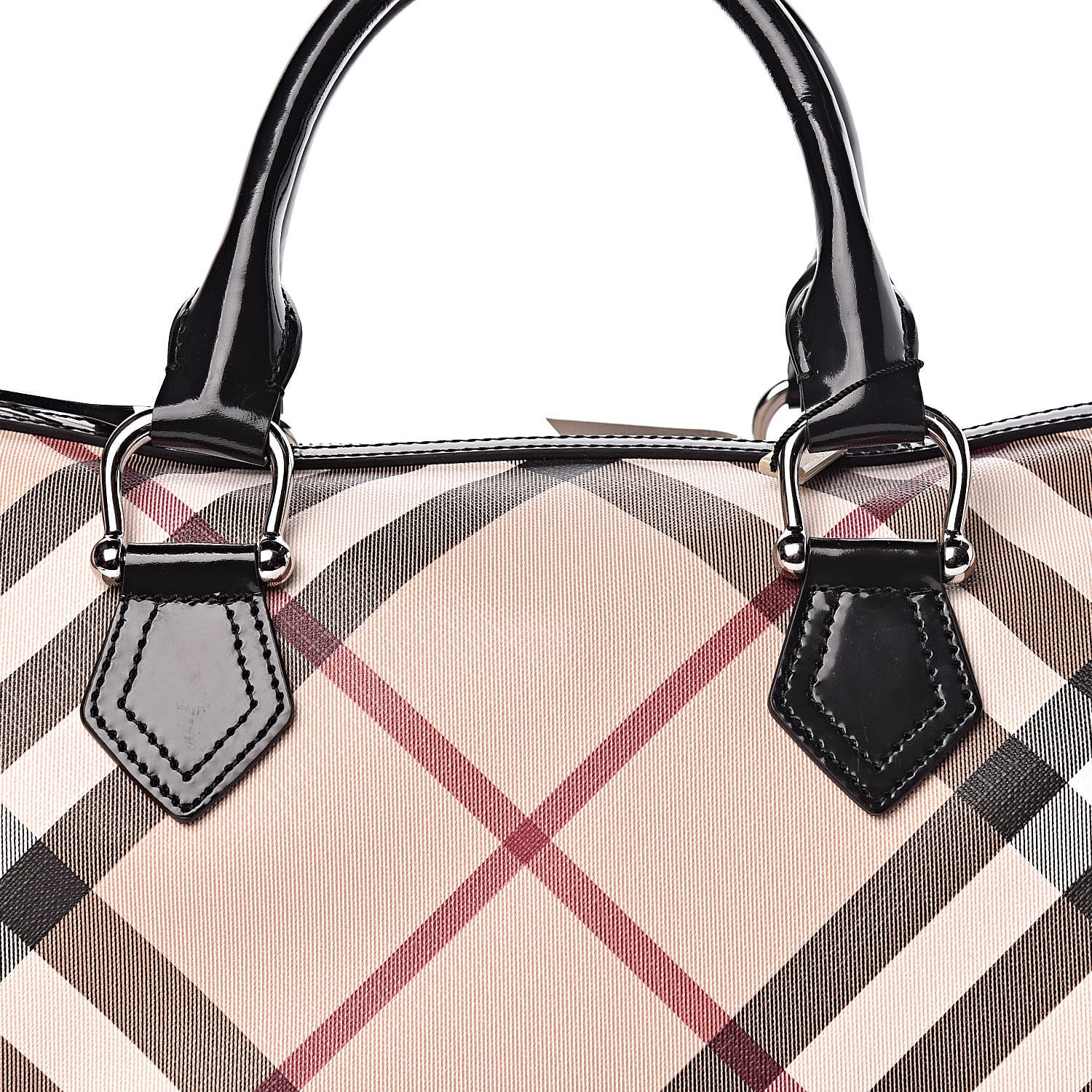 Burberry Supernova Check Small Chester Bowling Bag Black 9 of 9