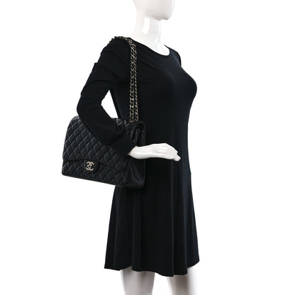Chanel Lambskin Quilted Maxi Double Flap Black 2 of 12