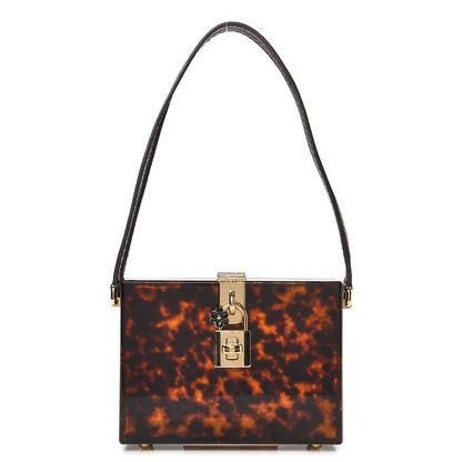 Dolce & Gabbana Plexiglass Tortoise Shell Effect Clutch Brown 1 of 6