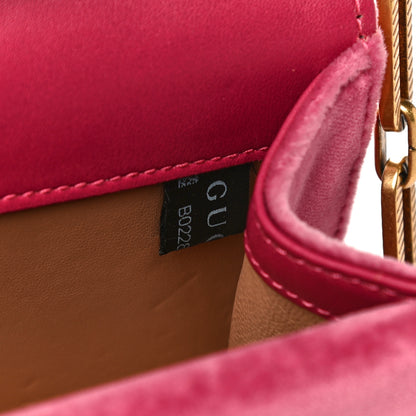 Gucci Velvet Crystal Mini Bee Broadway Shoulder Bag Light Raspberry Rose 7 of 27