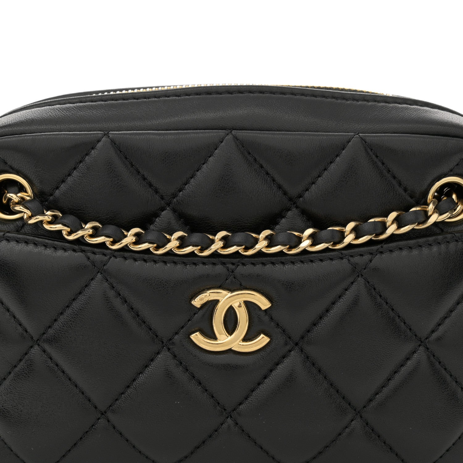 Chanel Shiny Lambskin Quilted Mini Camera Case Black 7 of 10