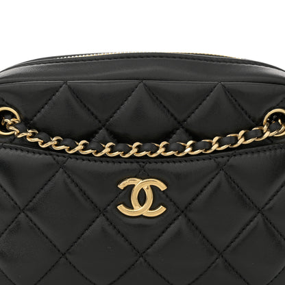 Chanel Shiny Lambskin Quilted Mini Camera Case Black 7 of 10
