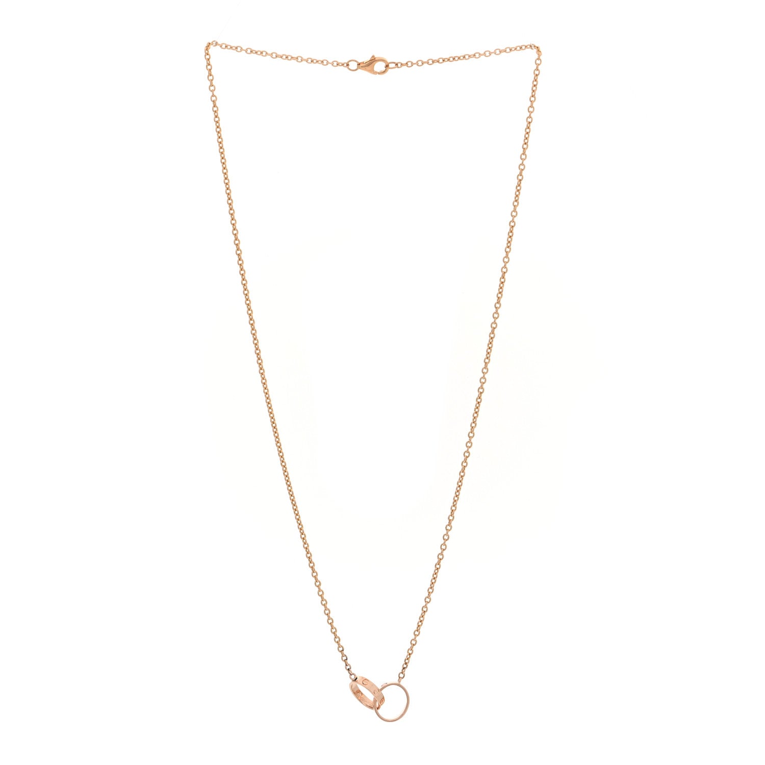 Cartier 18K Pink Gold Interlocking LOVE Necklace 3 of 5