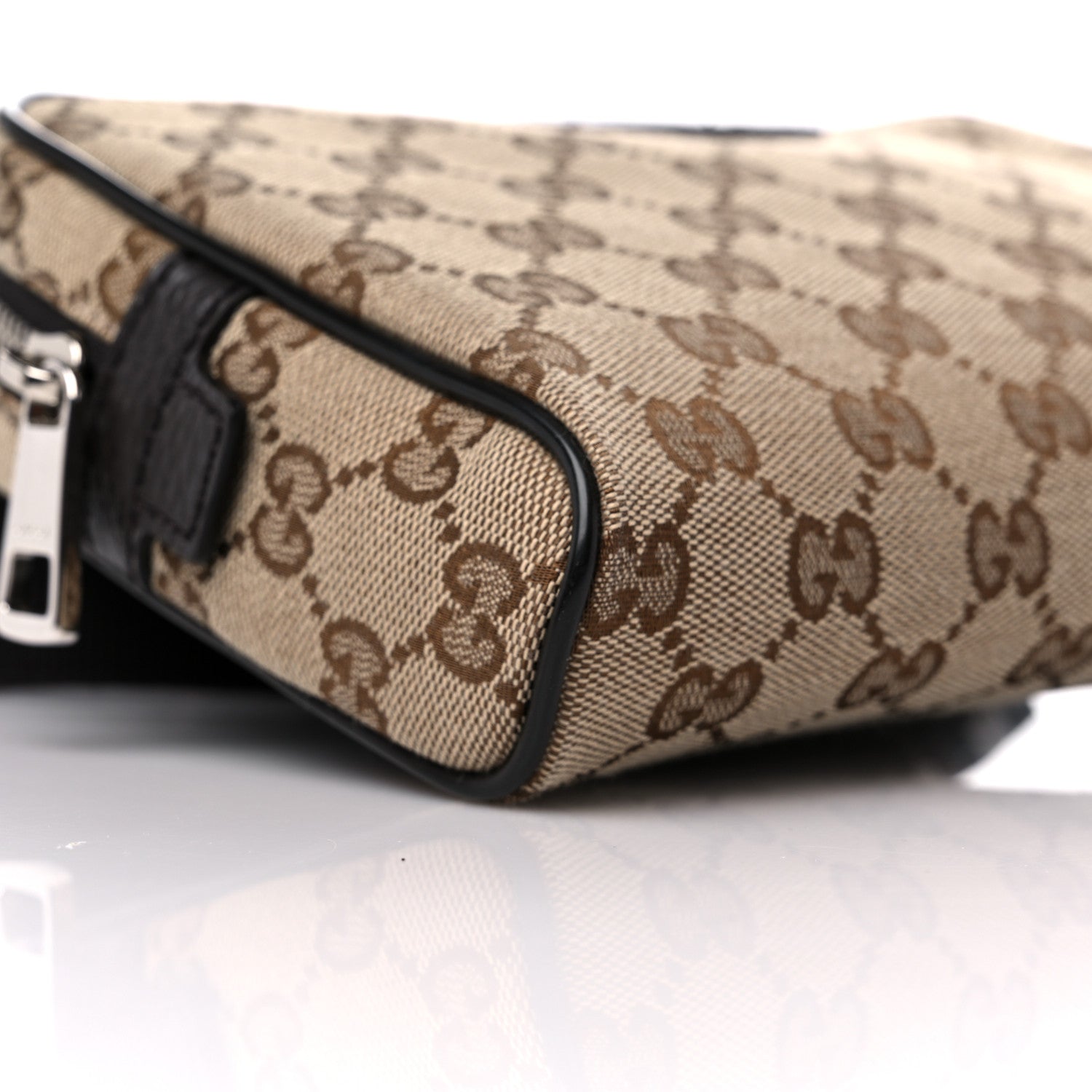 Gucci Monogram Dollar Calfskin Belt Bag Beige Ebony Testa di Moro Marrone Scuro 8 of 10