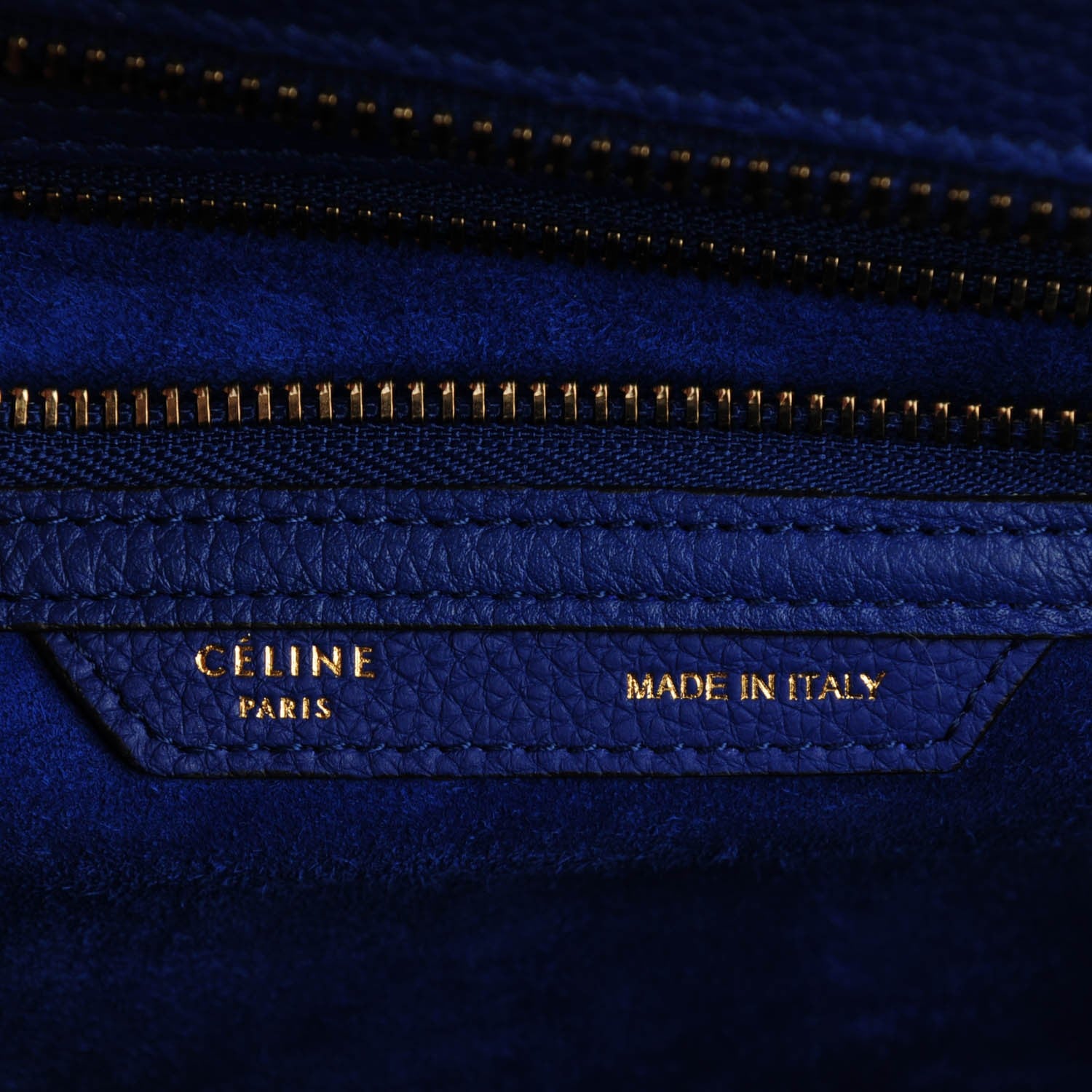 Celine Drummed Calfskin Micro Luggage Indigo 6 of 8