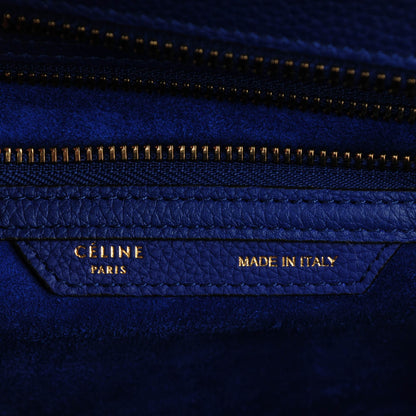 Celine Drummed Calfskin Micro Luggage Indigo 6 of 8