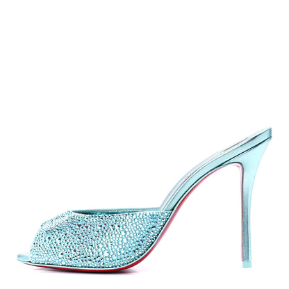 Christian Louboutin Suede Crystal Strass Me Dolly 100 Sandals 39.5 Mint 1 of 8