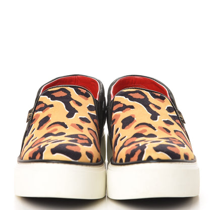 Louis Vuitton Patent Calfskin Canvas Catwalk Slip On 36 Leopard Black 4 of 22