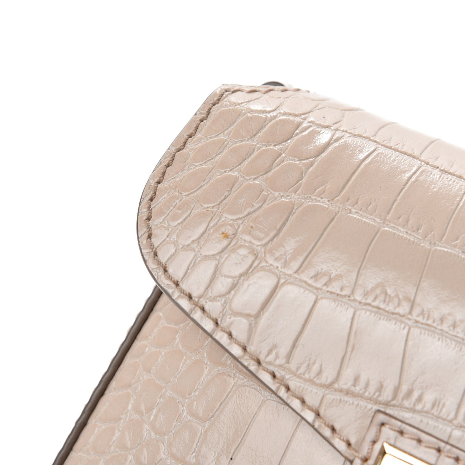 Givenchy Calfskin Crocodile Embossed Mini Nobile Shoulder Bag Nude Pink 8 of 11