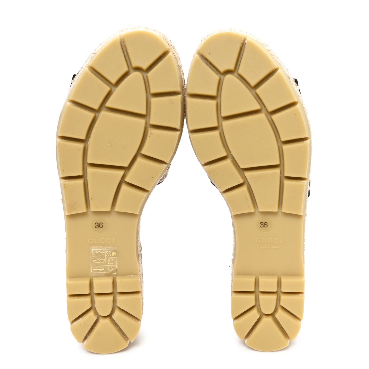 Monogram Matelasse Diagonal GG Marmont Platform Espadrille Slide Sandals 36 Beige Ebony Black