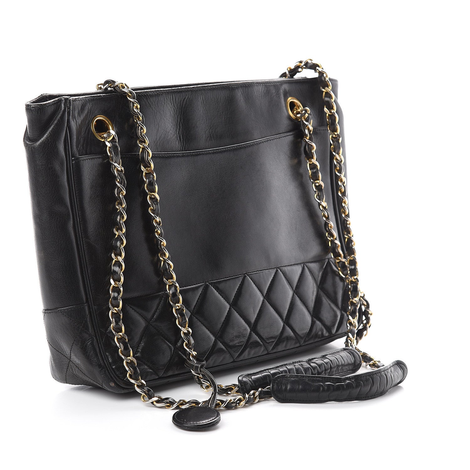 Chanel Lambskin Quilted Shopping Tote Black 2 of 5