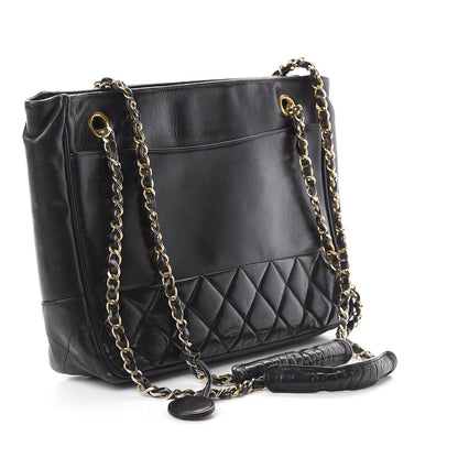 Chanel Lambskin Quilted Shopping Tote Black 2 of 5