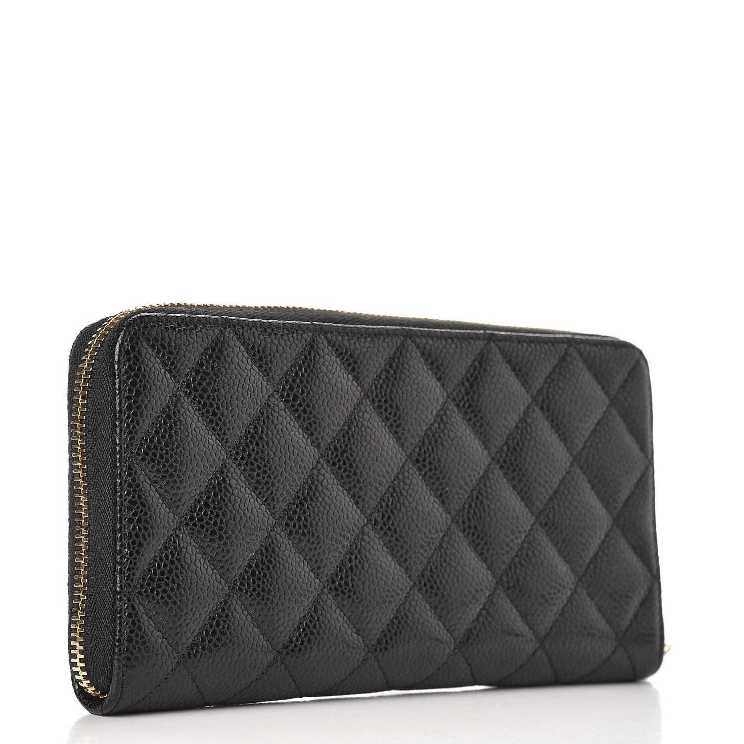 Chanel Caviar Quilted Large Gusset Zip Around Wallet Black 3 of 10