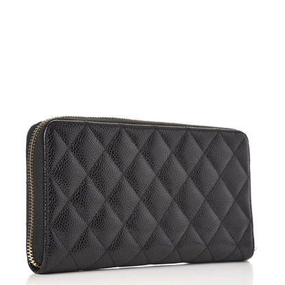 Chanel Caviar Quilted Large Gusset Zip Around Wallet Black 3 of 10