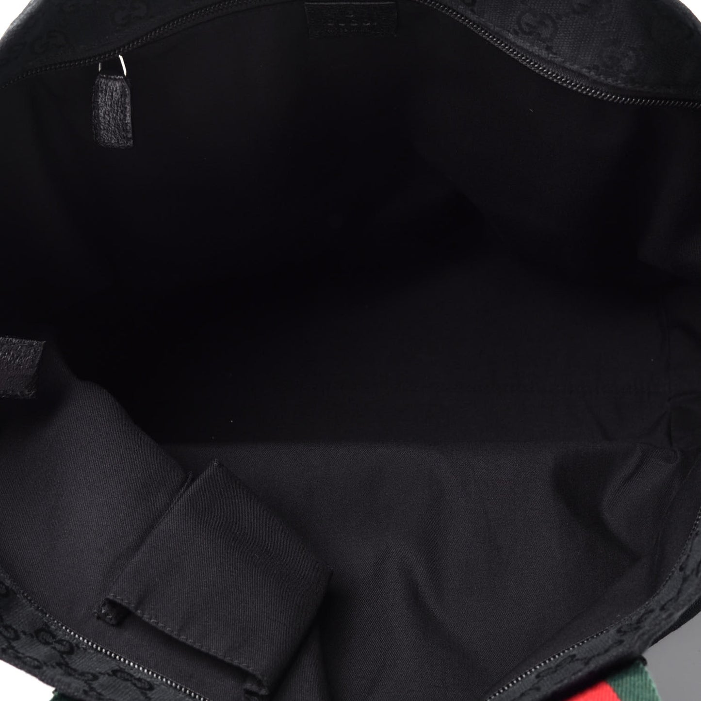 GG Monogram Large Web Handle Bucket Tote Black