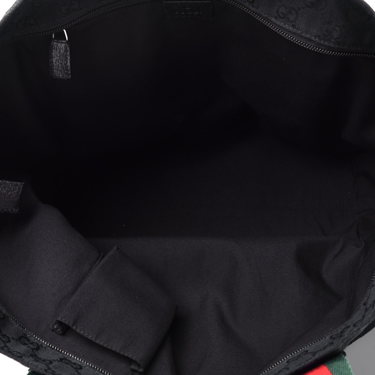 Gucci GG Monogram Large Web Handle Bucket Tote Black 5 of 9